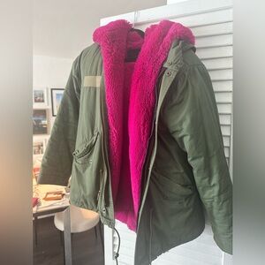 Women's Green and Pink Jacket